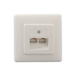 Rutenbeck UAE 8/8(8/8) Up rw síťová zásuvka pod omítku panel s čelní deskou a rámečkem bílá