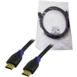 LogiLink HDMI kabel Zástrčka HDMI-A, Zástrčka HDMI-A 3.00 m černá CH0063 4K UHD, Audio Return Channel, pozlacené kontakty HDMI kabel