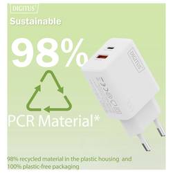 Digitus DA-10301 USB nabíječka, 1x USB A , 1x USB-C®, 30 W, bílá
