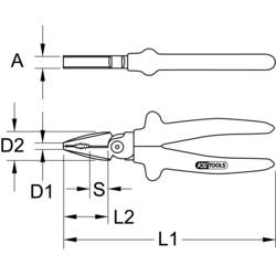 KS Tools 117.1276 kombinované kleště, 205 mm