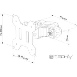 TECHly ICA-LCD-100BK rameno na monitory 1 Displej: (s) 33,0 cm (13) - 76,2 cm (30) černá otočný, naklápěcí, nakláněcí