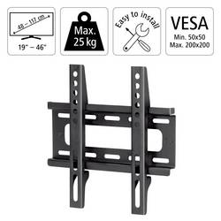 Hama Hama 00220803, 48,3 cm (19), 116,8 cm (46), 25 kg, 200 x 200 mm, Schwarz TV držák na zeď 116,8 cm (46) pevný