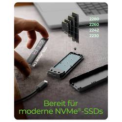 ICY BOX IB-1805ML-CU31 Pouzdro pro SSD M.2 USB-C™ (USB 3.2 Gen 2) 10 GBit/s M.2 PCIe NVMe 2230, 2242, 2260, 2280 61189