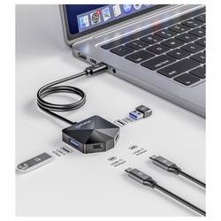 Manhattan 181150 USB Hub 2 + 2 port USB-C®, USB-A USB 3.0 5 GBit/s s konektorem USB C černá 4-Port USB 3.0 Type-C / Type-A Combo Hub 2x2