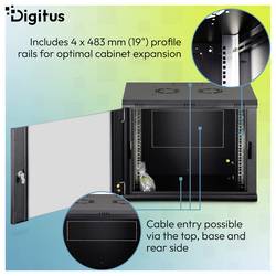 Digitus DN-37107 19 skříň pro datové sítě 9 U černá, černá (RAL 9005)