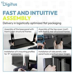 Digitus DN-37109 19 skříň pro datové sítě 12 U černá, černá (RAL 9005)