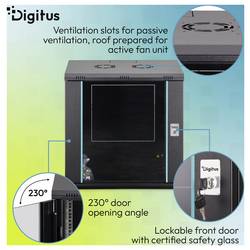 Digitus DN-37109 19 skříň pro datové sítě 12 U černá, černá (RAL 9005)
