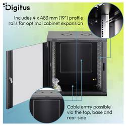 Digitus DN-37109 19 skříň pro datové sítě 12 U černá, černá (RAL 9005)