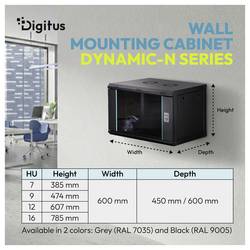 Digitus DN-37109 19 skříň pro datové sítě 12 U černá, černá (RAL 9005)