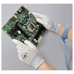 TRU COMPONENTS ESD rukavice S vnitřním potahem vel. Oblečení: L Polyamidové vlákno, PU povlak Bag