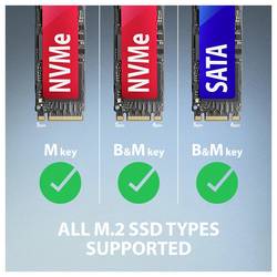 AXAGON ADM2-AM USB 3.2 (Gen 2) M.2 1 port Adaptér M.2 SSD