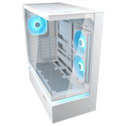 Cougar CFV235 midi tower PC skříň bílá 1 předinstalovaný ventilátor, integrované osvětlení, boční okno, prachový filtr