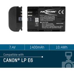 Ansmann A-Can LPE6 akumulátor do kamery Náhrada za orig. akumulátor LP-E6 7.4 V 1400 mAh