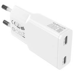 4Smarts USB nabíječka, GaN, USB Power Delivery (USB-PD) , 2x USB-C®, 30 W, Dodávka energie, bílá