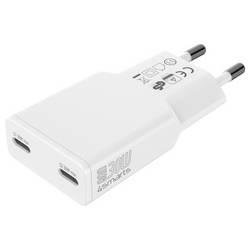 4Smarts USB nabíječka, GaN, USB Power Delivery (USB-PD) , 2x USB-C®, 30 W, Dodávka energie, bílá