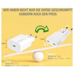 4Smarts USB nabíječka, GaN, USB Power Delivery (USB-PD) , 2x USB-C®, 30 W, Dodávka energie, bílá