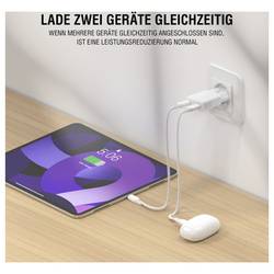 4Smarts USB nabíječka, GaN, USB Power Delivery (USB-PD) , 2x USB-C®, 30 W, Dodávka energie, bílá