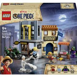 75642 LEGO® ONE PIECE Showdown s kapitánem Smoker; stavební a herní sada; diorama pro vypnutí; dárek pro děti od 9 let; minifigurek: Monkey D. Ruffy, Sanji a