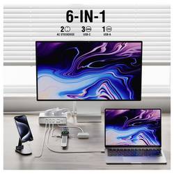 4Smarts nabíjecí adaptér, GaN, USB Power Delivery (USB-PD) , 3x USB-C®, USB A, zásuvka s ochranným kontaktem , 65 W, Quick Charge 3.0, Dodávka energie, bílá