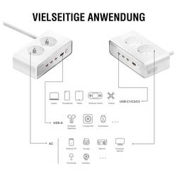 4Smarts nabíjecí adaptér, GaN, USB Power Delivery (USB-PD) , 3x USB-C®, USB A, zásuvka s ochranným kontaktem , 65 W, Quick Charge 3.0, Dodávka energie, bílá