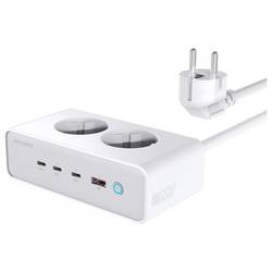 4Smarts nabíjecí adaptér, GaN, USB Power Delivery (USB-PD) , 3x USB-C®, USB A, zásuvka s ochranným kontaktem , 65 W, Quick Charge 3.0, Dodávka energie, bílá