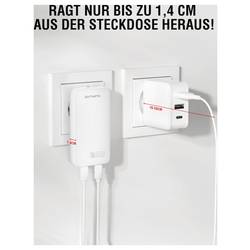 4Smarts USB nabíječka, GaN, USB Power Delivery (USB-PD) , 2x USB-C®, USB A, 65 W, Quick Charge, Dodávka energie, bílá