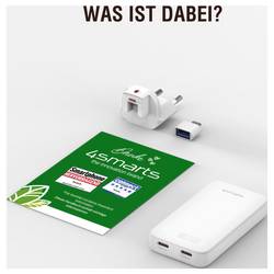 4Smarts USB nabíječka, GaN, USB Power Delivery (USB-PD) , 2x USB-C®, USB A, 65 W, Quick Charge, Dodávka energie, bílá