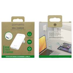 4Smarts USB nabíječka, GaN, USB Power Delivery (USB-PD) , 2x USB-C®, USB A, 65 W, Quick Charge, Dodávka energie, bílá