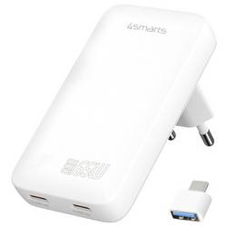 4Smarts USB nabíječka, GaN, USB Power Delivery (USB-PD) , 2x USB-C®, USB A, 65 W, Quick Charge, Dodávka energie, bílá