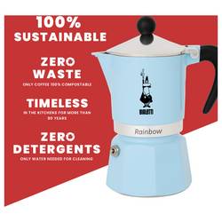 Bialetti Bialetti RAINBOW 3TZ hellblau kávovar na espresso a cappuccino modrá