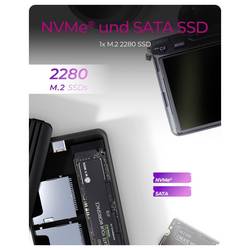 ICY BOX IB-CR602M-C31, M.2 NVMe/SATA SSD Gehäuse m. Kartenleser 2x SD 4.0, USB 3.2 Gen 2 Pouzdro pro SSD M.2 USB-C™ (USB 3.2 Gen 2) 10 GBit/s M.2 PCIe NVMe,