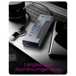 ICY BOX 61159 USB Hub 7 + 2 porty USB-C™ (USB 3.2 Gen 2), USB-C® (s napájením), USB 3.2 (Gen 2) , USB 3.2 (Gen 1x1) , SDHC, SDXC, SD, microSDHC, microSDXC,