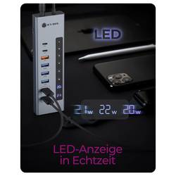 ICY BOX 61159 USB Hub 7 + 2 porty USB-C™ (USB 3.2 Gen 2), USB-C® (s napájením), USB 3.2 (Gen 2) , USB 3.2 (Gen 1x1) , SDHC, SDXC, SD, microSDHC, microSDXC,