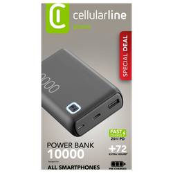 Cellularline CELLULARLINE - Power Bank ESSENCE Turbo 10000 Black - Batterie powerbanka Li-Ion, 10000 mAh, microUSB, USB-A, USB-C®, černá