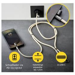 Intenso Kabel USB-C USB 2.0 USB-C ® zástrčka, USB-C ® zástrčka 1.65 m béžová šňůrka na mobilní telefon 7991001 datový kabel, nabíjecí kabel