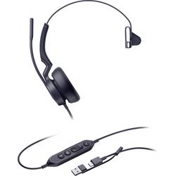 Yealink UH46 Mono Teams USB-C/A Headset otevřená (On Ear) kabelová mono černá Redukce šumu mikrofonu regulace hlasitosti, Tlačítko Microsoft Teams, Vypnutí