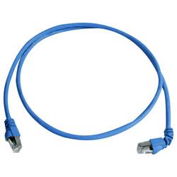 Telegärtner 100008674 RJ45 síťové kabely, propojovací kabely CAT 6A S/FTP 5.0 m modrá samozhášecí, S průchodkou chránící proti zlomení 1 ks