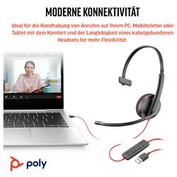 HP Blackwire C3210 sluchátka otevřená (On Ear) černá
