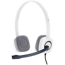 Logitech H150 Headset otevřená (On Ear) kabelová stereo bílá Redukce šumu mikrofonu, Potlačení hluku regulace hlasitosti, Vypnutí zvuku mikrofonu Počítače