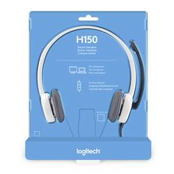 Logitech H150 Headset otevřená (On Ear) kabelová stereo bílá Redukce šumu mikrofonu, Potlačení hluku regulace hlasitosti, Vypnutí zvuku mikrofonu Počítače