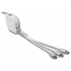 Delock DELOCK USB Type-C 3 in 1 Aufrollladekabe USB nabíječka, Navíjecí kabel USB-C®, bílá