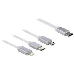 Delock DELOCK USB Type-C 3 in 1 Aufrollladekabe USB nabíječka, Navíjecí kabel USB-C®, bílá