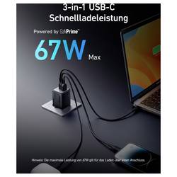 Anker ANKER Prime Charger 67W 2C1A nabíjecí adaptér, 67 W, Rychlé nabíjení, černá