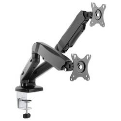 Manhattan 462501 držák na stůl pro monitor 2 Displej: (s) 43,2 cm (17) - 81,3 cm (32) černá Formát na výšku, nastavitelná výška, Formát na šířku, nakláněcí,
