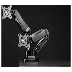 Manhattan 462501 držák na stůl pro monitor 2 Displej: (s) 43,2 cm (17) - 81,3 cm (32) černá Formát na výšku, nastavitelná výška, Formát na šířku, nakláněcí,