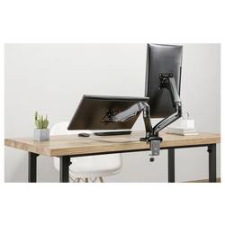 Manhattan 462501 držák na stůl pro monitor 2 Displej: (s) 43,2 cm (17) - 81,3 cm (32) černá Formát na výšku, nastavitelná výška, Formát na šířku, nakláněcí,