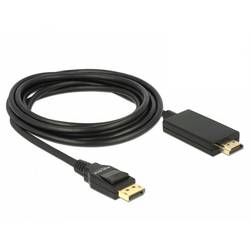 Delock DisplayPort / HDMI kabel Konektor DisplayPort, Zástrčka HDMI-A 3 m černá 85318 pozlacené kontakty, kroucený , třížilový stíněný, 4K UHD Kabel DisplayPort