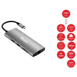 Equip USB-C® dokovací stanice USB-C to 9 in 1 Multifunctional Adapte