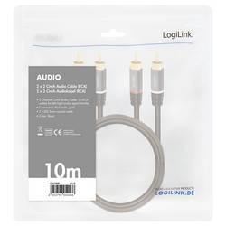LogiLink CA1209 cinch audio kabel 10.0 m černá stíněný, barevně rozlišený