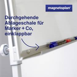 magnetoplan flipchart Junior SP (d x š x v) 1100.00 x 750 x 1850 mm bílá omyvatelný, popisovatelný, výškově nastavitelný, vč. odkládací poličky, magnetický